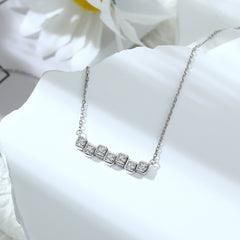 S925 Silver Square Link Necklace