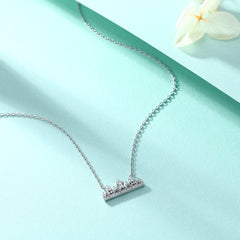 S925 Silver Crown Princess Pendant Necklace