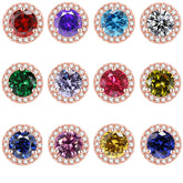 S925 Zodiac CZ Earrings - Birthstone Jewelry