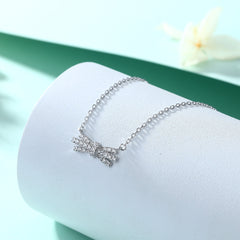 S925 Silver Bow Pendant Necklace