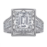 925 Silver Vintage Square CZ Ring