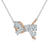 S925 Silver Gold-Plated Bow Necklace