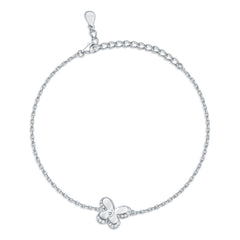 S925 Bow Butterfly Bracelet - Trendy Silver Jewelry