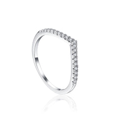 S925 Silver CZ Eternity Band - Minimalist Index Ring