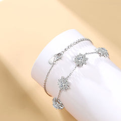 S925 Sunflower Star Bracelet - Luxe Silver Jewelry