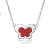 S925 Silver Agate Butterfly Necklace