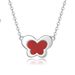 S925 Silver Agate Butterfly Necklace