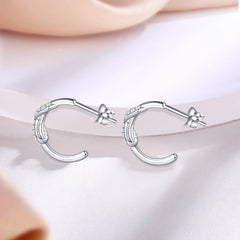 S925 Silver CC Hoop Earrings