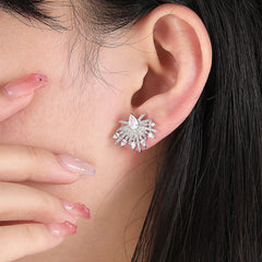S925 Full CZ Studs - Luxe Silver Earrings