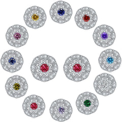 S925 Zodiac CZ Earrings - Bold Floral Jewelry