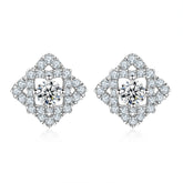 S925 Square CZ Stud Earrings