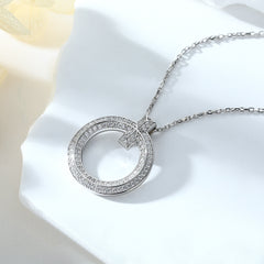 S925 Silver Micro Pave Circle Necklace