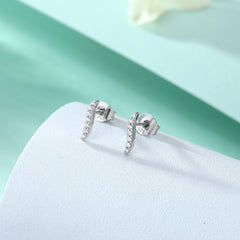 925 Silver S Letter Zirconia Studs