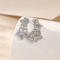 S925 Silver Zircon Tassel Earrings