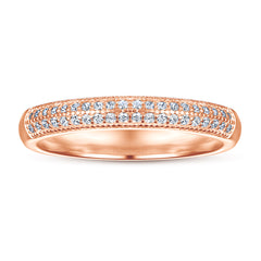 925 Silver Rose Gold Plated CZ Ring