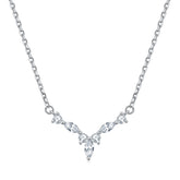 S925 Silver Crystal Accent Zircon Choker Necklace