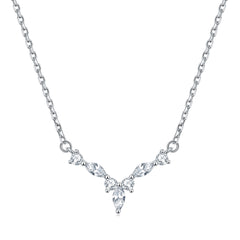 S925 Silver Crystal Accent Zircon Choker Necklace