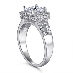 S925 Double Layer Square CZ Ring - Trendy Pinky Ring