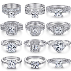 925 Silver Multi Type CZ Ring Set