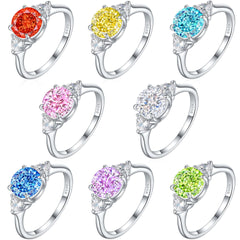925 Silver Heart Flame Ice Ring