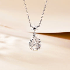 S925 Silver Pear Zircon Pendant Necklace