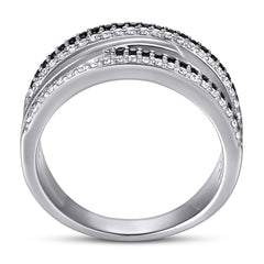 925 Silver 5-Row Cubic Zirconia Ring