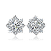 S925 Silver Floral Clover Studs