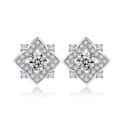 S925 Silver Floral Clover Studs