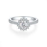 925 Silver Sunflower Wedding Band
