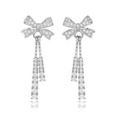 925 Silver Bow Drop Earrings