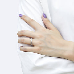 S925 Silver CZ Full Eternity Ring