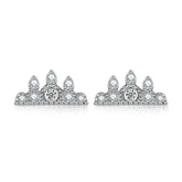 S925 Silver Crown Princess Studs