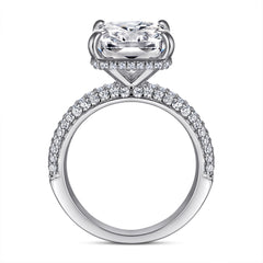 925 Silver Rectangle Engagement Ring