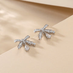 S925 Bow Earrings - Luxe Silver Drops