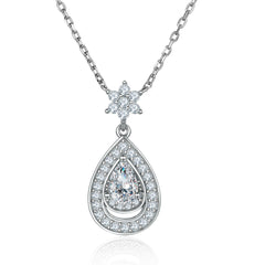 S925 Silver Pear Zircon Pendant Necklace