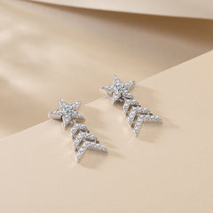 925 Silver Star Tassel Earrings