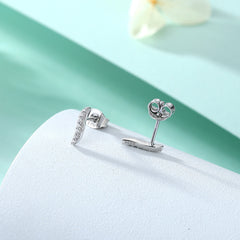 925 Silver S Letter Zirconia Studs