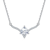 S925 Silver Triangular Zircon Deer Pendant Necklace
