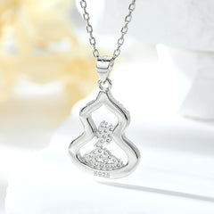 S925 Silver Gourd Zircon Necklace