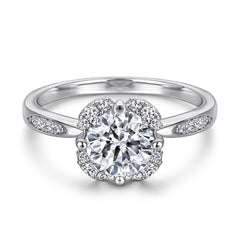 925 Silver Zircon Ring Clover Necklace Flower Earrings