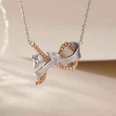 S925 Silver Gold-Plated Bow Necklace