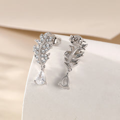 S925 Silver Leaf Drop Earrings