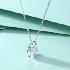 S925 Silver Pear Cut Zircon Necklace