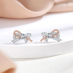 S925 Silver Twist Bow Earrings