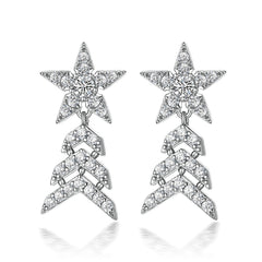 925 Silver Star Tassel Earrings
