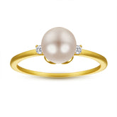 S925 Gold Plated Pearl Ring - Dainty Index Finger