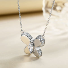 S925 Silver Butterfly Zircon Necklace