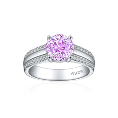 925 Silver 2ct Half Band Flame Ice Ring