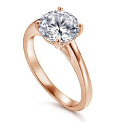 S925 2ct CZ Solitaire Ring - 4 Prong Setting