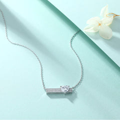 S925 Silver Heart Shaped Zircon Necklace